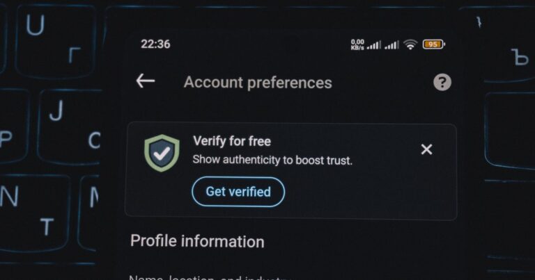 Pantalla de verificacion de cuenta en un celular, concepto de seguridad de acceso